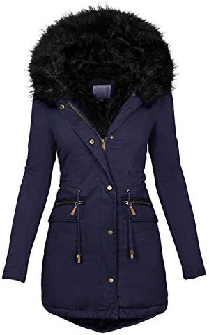 Kışlık Mont Kadınlar için Artı Boyutu Kalın Ceketler Kürk Hood ile Sıcak Kaşmir Giyim Büyük Yaka Parka Tops