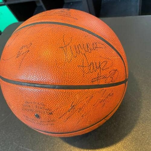 1996-97 Philadelphia 76ers İmzalı Oyun Kullanılmış Basketbol Allen Iverson Çaylak JSA İmzalı Oyun Kullanılmış NBA