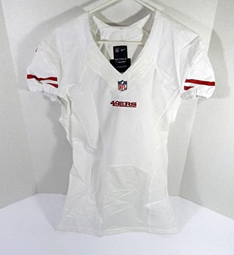 2015 San Francisco 49ers Boş Oyun Verilen Beyaz Forma 40 DP46969 - İmzasız NFL Oyunu Kullanılmış Formalar