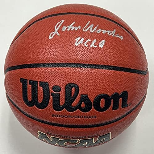 John Wooden İmzalı UCLA Bruins Basketbol PSA / DNA COA İmza Topu Purdue 4623-İmzalı Kolej Basketbolları