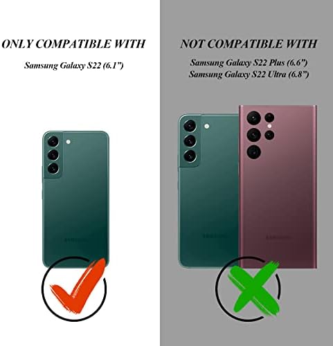 Qireoky Samsung Galaxy S22 için kılıf Standı ile Ağır Koruyucu Çok Katmanlar 3 in 1 Şok Emici Tampon Anti-toz Bağlantı