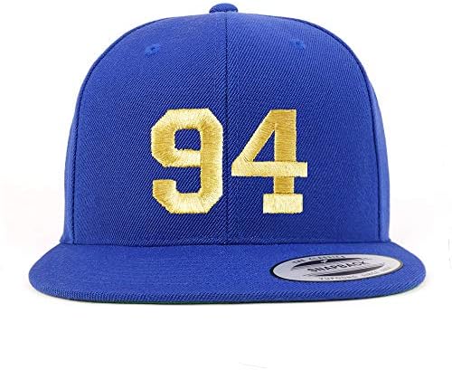 Trendy Giyim Mağazası Numarası 94 Altın iplik Düz Fatura Snapback Beyzbol Şapkası