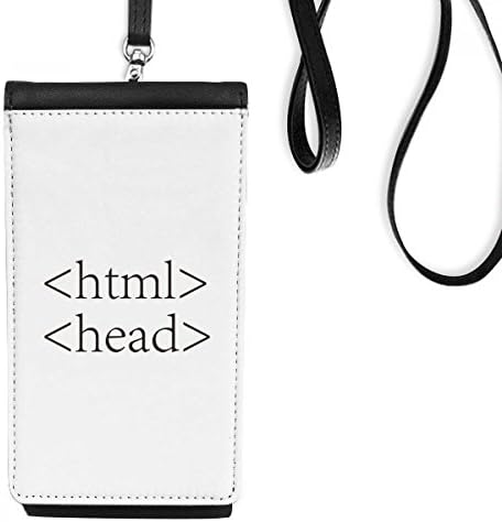Programcı Programı Bildirimi HTML Telefon Cüzdan çanta Asılı Cep Kılıfı Siyah Cep