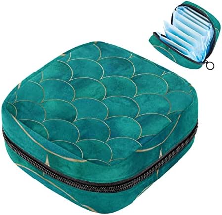 Balık Pulu Wavemermaid Turkuaz temizlik peçeteleri saklama çantası Regl Pad Çantası Taşınabilir regl kupası fermuarlı