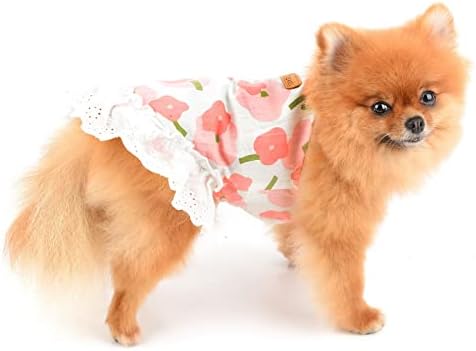 PAİDEFUL Küçük Kız Köpek Elbise Çiçek Bahar Yaz Sundress Yumuşak Comfofrtable Köpek Giysileri Prenses Kolsuz Kazak