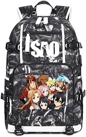 ISaıkoy Anime Sword Art Online Sırt Çantası Bookbag Sırt Çantası okul çantası Laptop omuzdan askili çanta N10