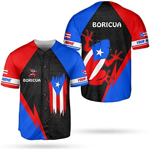 VİCTİON Kişiselleştirilmiş Adı Porto Riko Beyzbol Forması, Erkekler Kadınlar için Porto Riko Beyzbol Forması, Porto