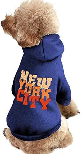 Retro New York Şehir Kişiselleştirilmiş Pet Köpek Hoodies Yumuşak Rahat Köpek Giysileri Nefes Pet Kazak Şapka ile